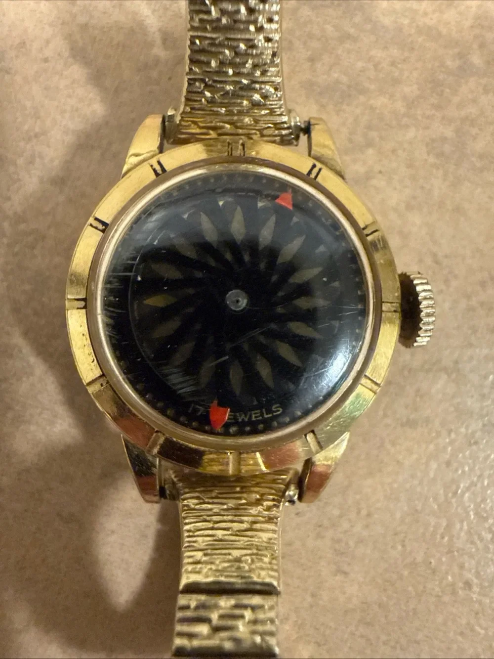 VINTAGE ERNEST BOREL KALEIDOSCOPE LADIES E WATCH=RUN